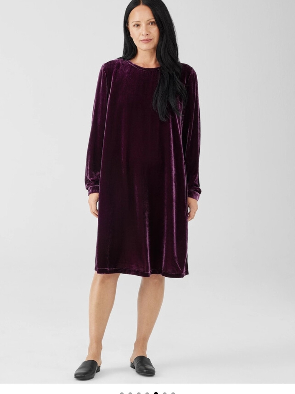 Eileen Fisher Size Xl Red Velvet Midi Swing Dress Christmas Party Nwt - Picture 4 of 10